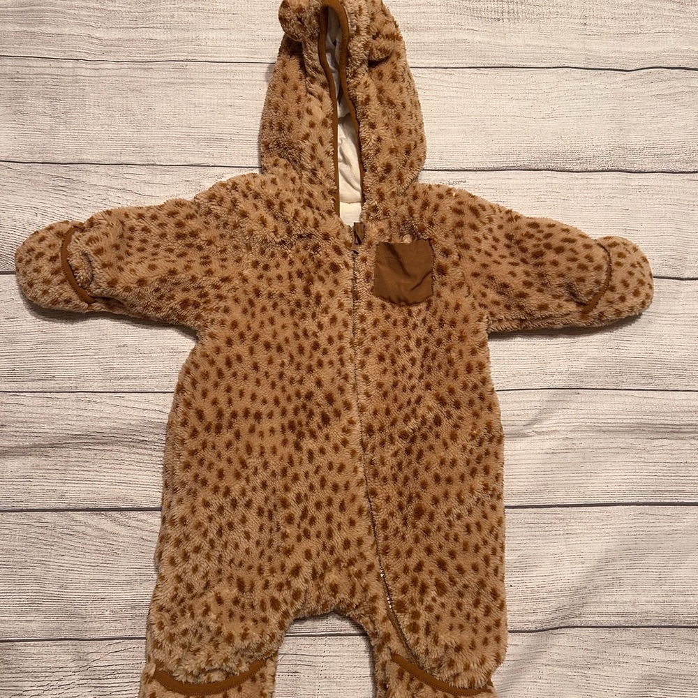 Wonder Nation Brown Spotted Fleece Footie